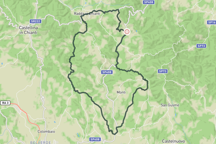 Eroica loop from Gaiole in Chianti route map