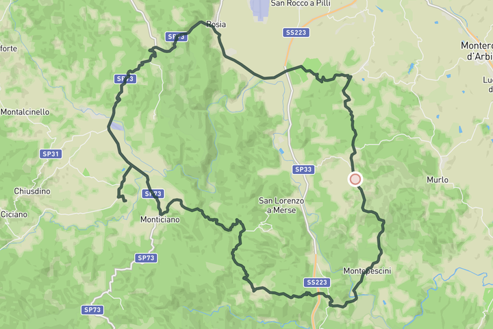 cycling map for Exploring Val di Merse