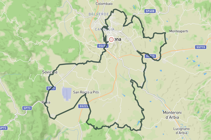 Medio Fondo Strade Bianche route map