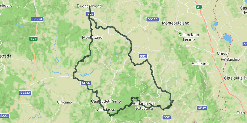 Monte Amiata route preview