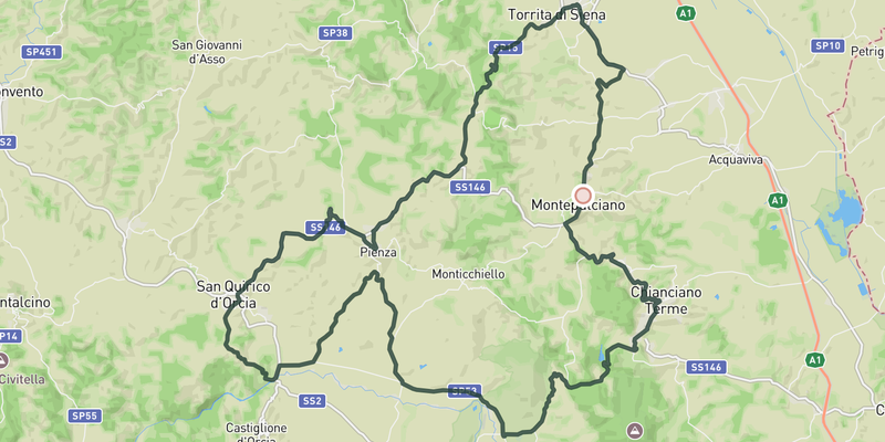 Pienza & the best of Val d'Orcia route preview