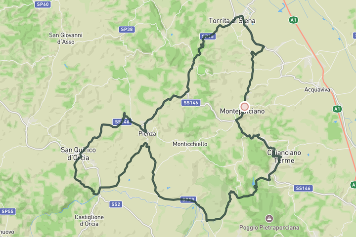 Pienza & the best of Val d'Orcia route map