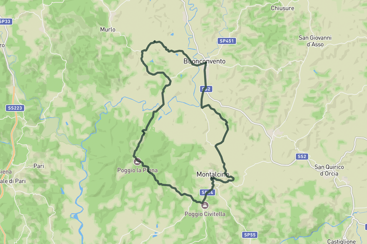 cycling map for South Siena Core