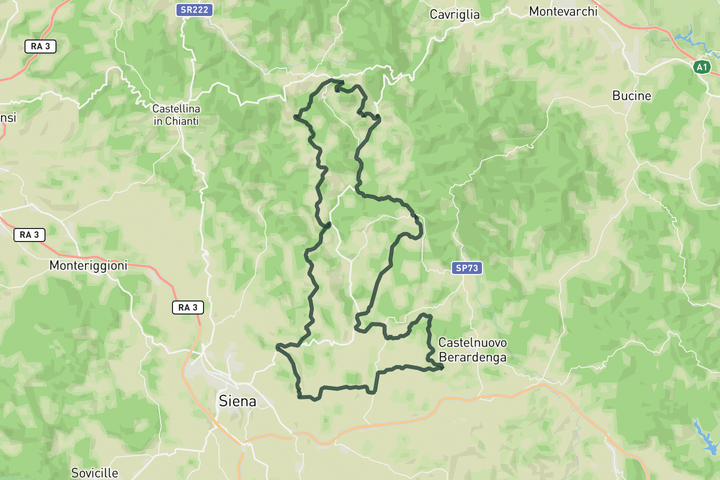 cycling map for Southern Chianti