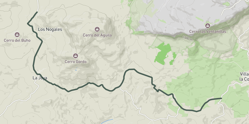 Puerto de La Joya elevation profile
