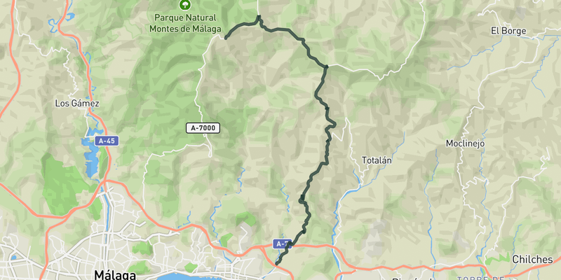 Puerto del León via Olías elevation profile