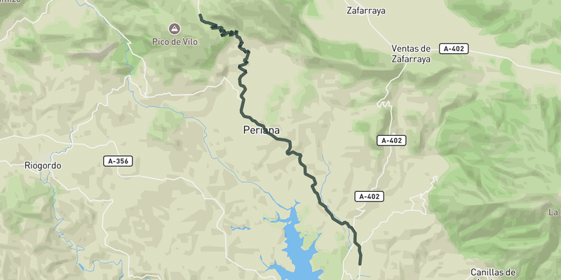 Puerto del Sol from Puente de Don Manuel elevation profile