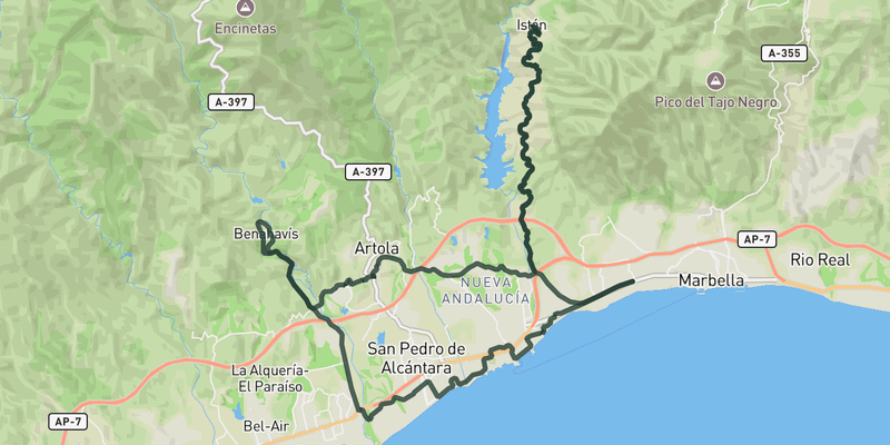 Istán and Benahavis route preview