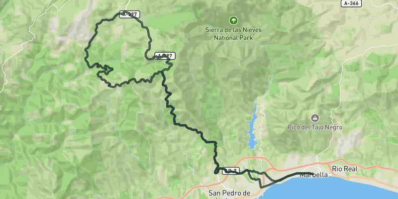 Loop to Valle del Genal route preview