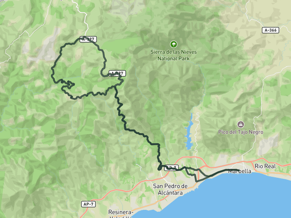 Loop to Valle del Genal route map