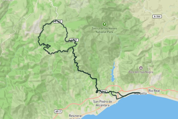 Loop to Valle del Genal route map