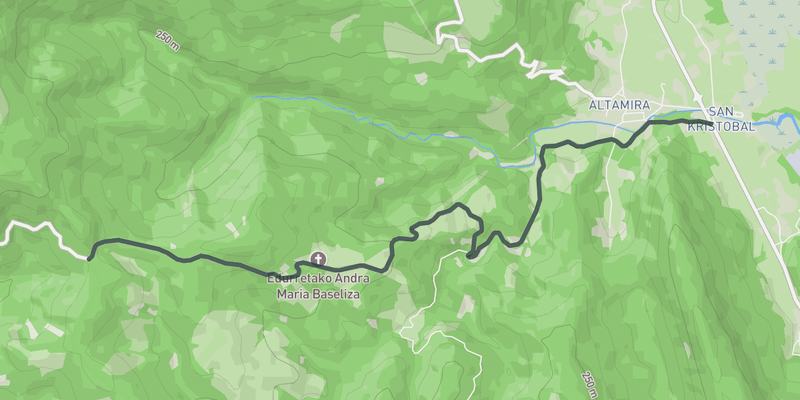 Alto de Paresi from San Cristóbal elevation profile