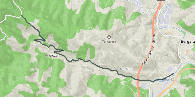 Asentzio from Bergara elevation profile