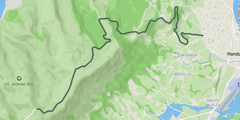 Jaizkibel from Hondarribia elevation profile