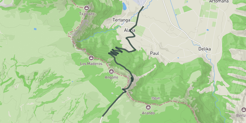 Puerto de Orduña elevation profile