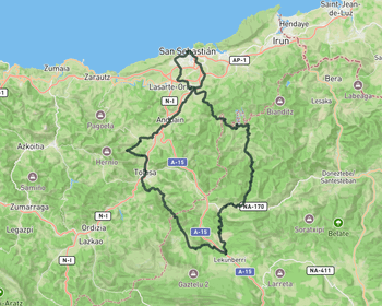 Basque-Navarre border from San Sebastian