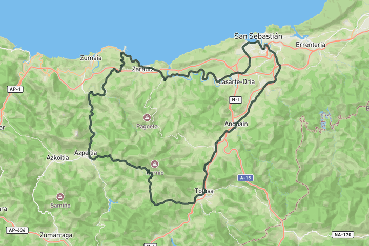 cycling map for Coast and Iturburu