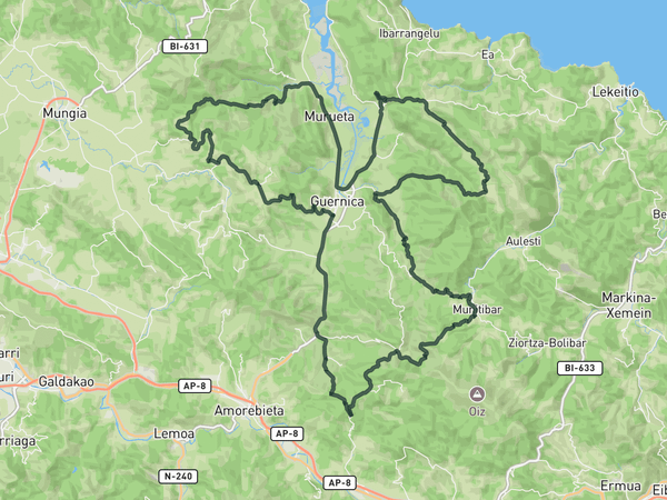 Cols of Urdaibai route map