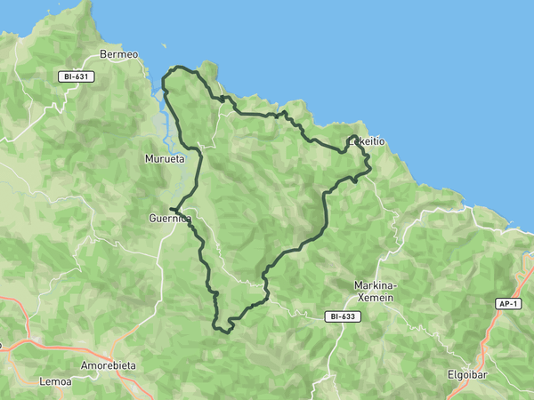 Eastern Urdaibai Loop route map