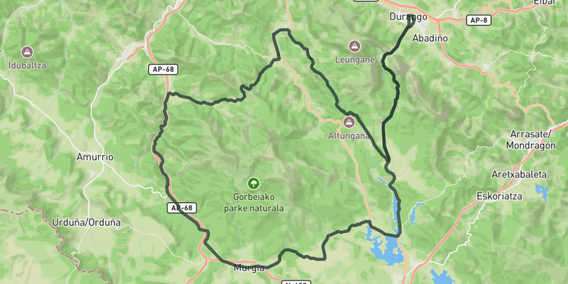 Gorbea loop from Durango route preview