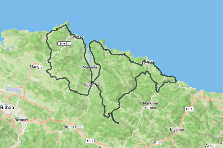 cycling map for Gran Fondo Urdaibai