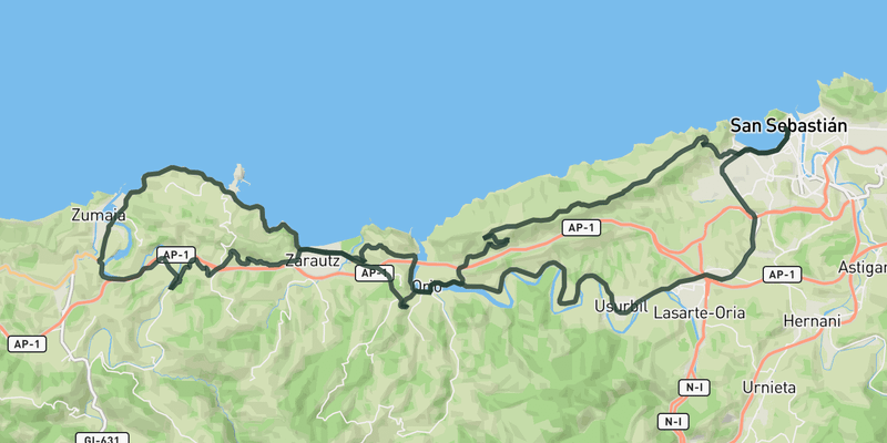 Ratón de Getaria loop route preview
