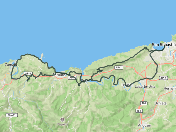 Ratón de Getaria loop route map