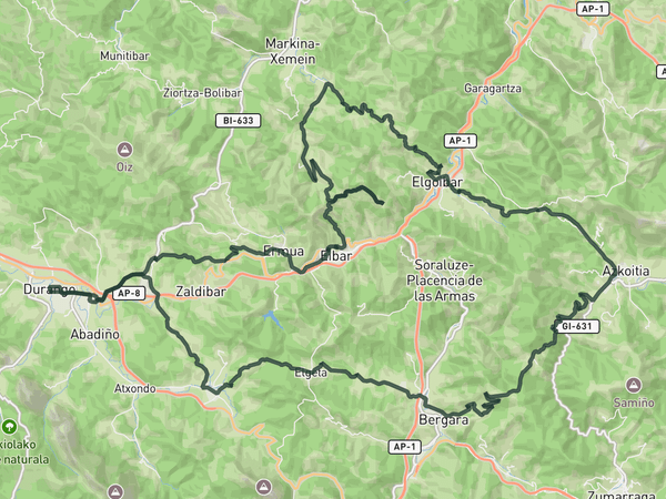 Six cols from Durango route map