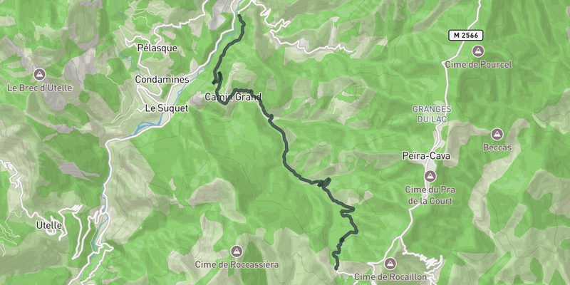 Col de La Porte from Lantosque elevation profile