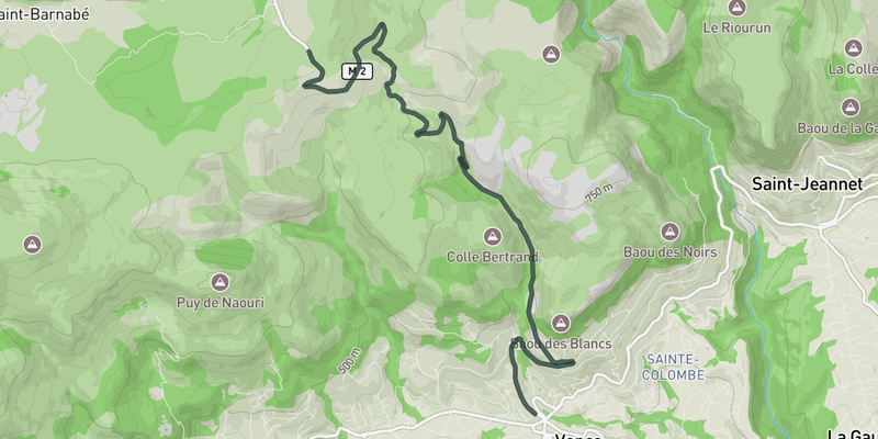 Col de Vence elevation profile