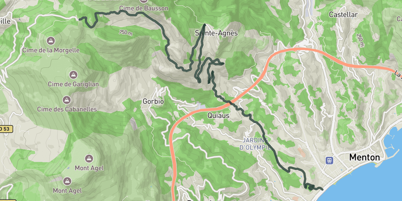 Col de la Madone elevation profile