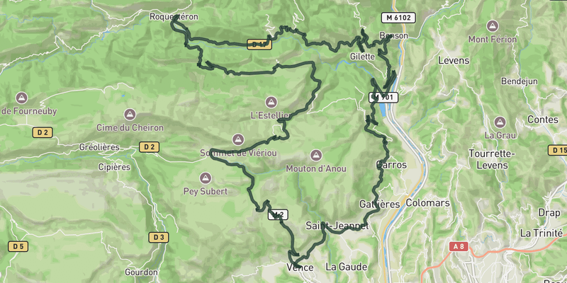 Col de Sant Marc from Vence route preview