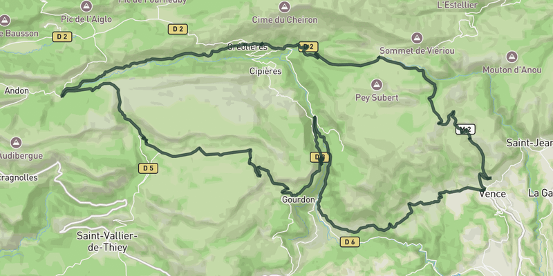 Col de l'Écre from Vence route preview