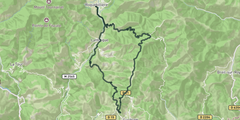Loop to Col de Turin route preview