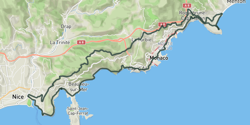Monaco Sightseeing route preview