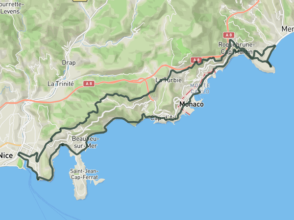 Monaco Sightseeing route map