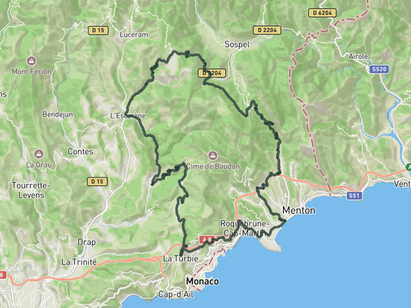 Pays des Paillons route map