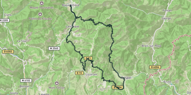 Sospel loop from Roquebillière route preview