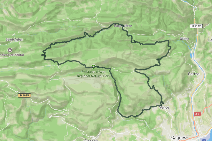 The long Cheiron Loop route map