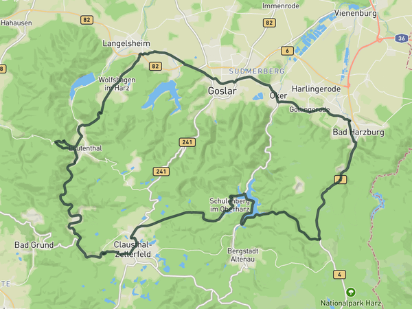Around Clausthal-Zellerfeld route map