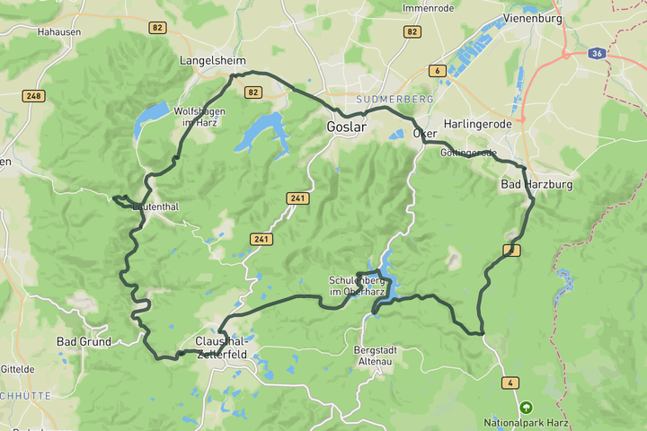 Around Clausthal-Zellerfeld route map