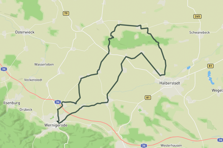 road cycling route map for Around den Huy