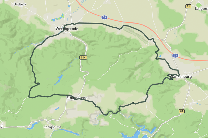 Elbingerode loop route map