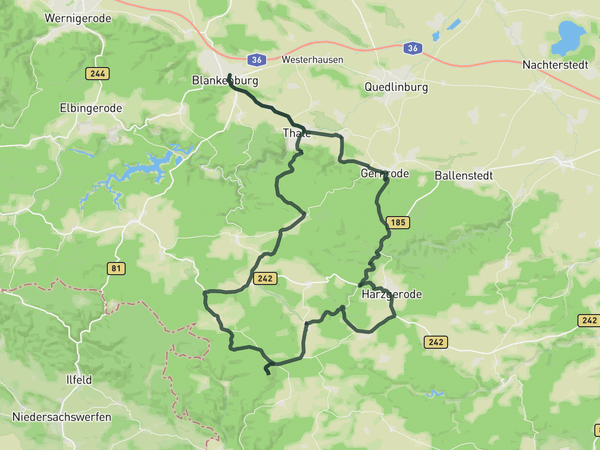 From Blankenburg to the Große Auerberg route map
