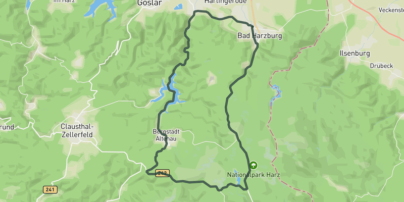 Harzhochstraße Loop road cycling route map