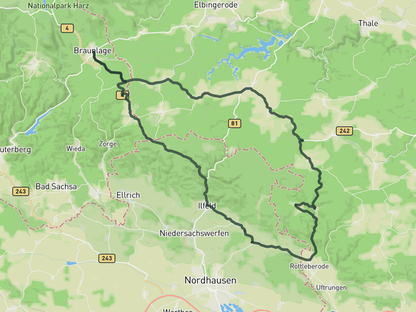 Loop to Stolberg Ramp route map