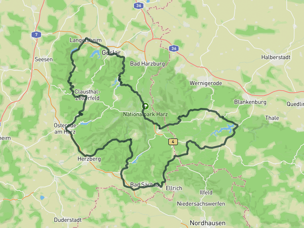 The Big Harz Loop route map