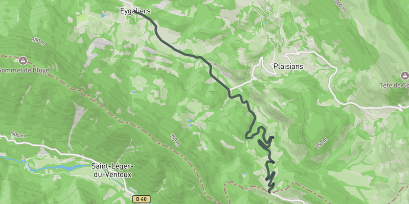 Col de Fontaube from Eygaliers elevation profile