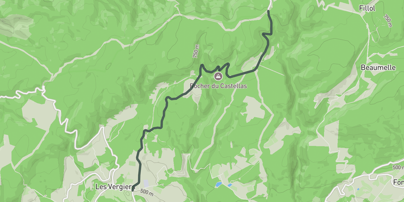 Col de la Ligne from Murs elevation profile