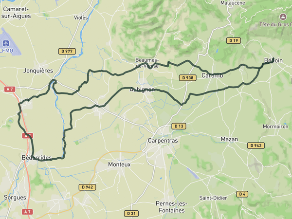 Into the Provence countryside route map